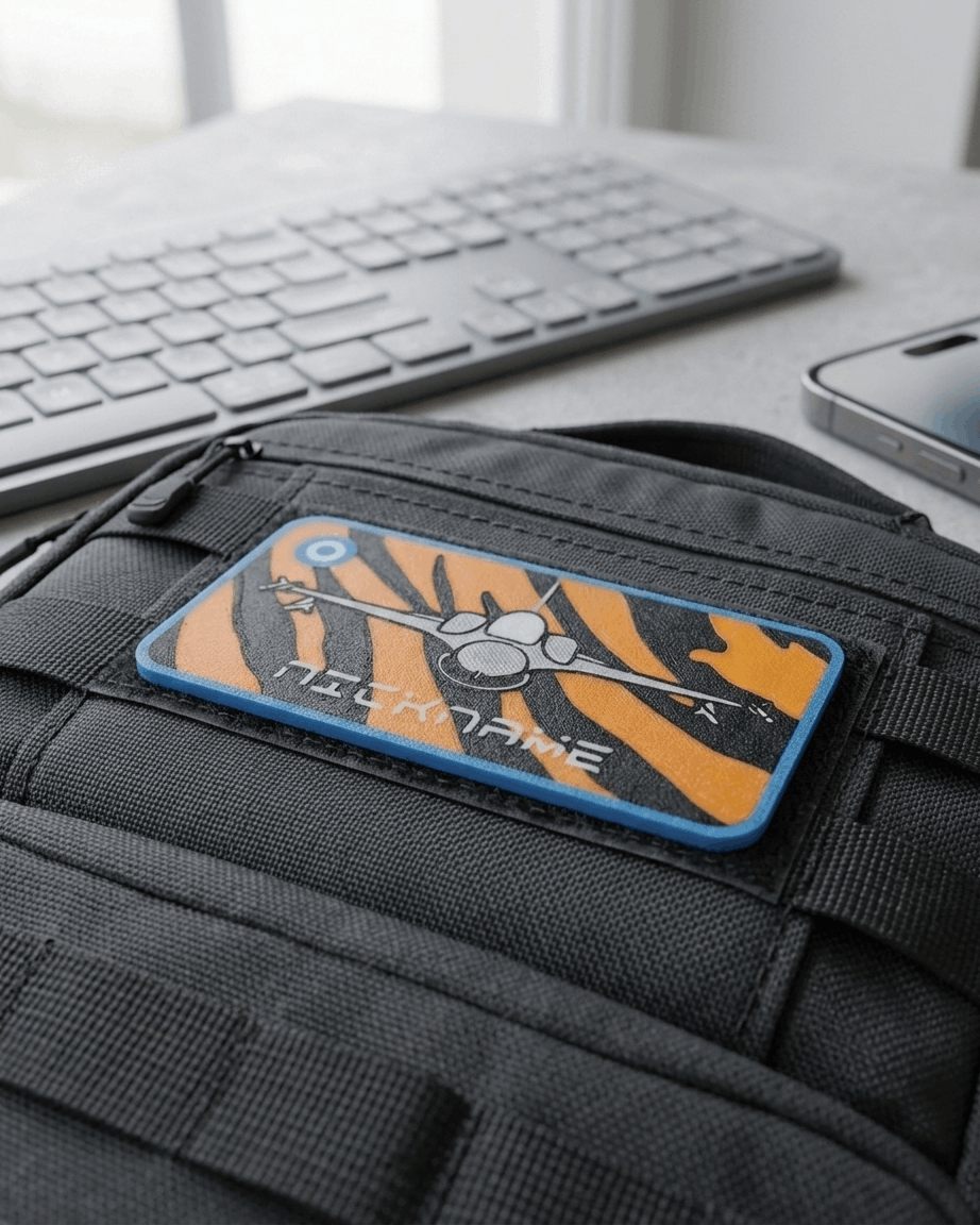 Nametag 335SQN — 3D εκτυπωμένη πλακέτα με F-16