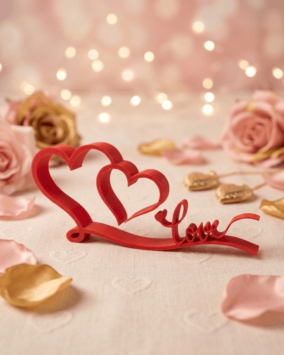Διακοσμητικό «Love» — 3D εκτυπωμένες καρδιές